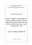 Luận văn Thạc sĩ kinh tế: Nâng cao hiệu quả hoạt động cho thuê tài chính tại Công ty TNHH MTV Cho thuê tài chính Ngân hàng Á Châu giai đoạn 2012 – 2020