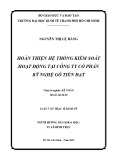 Luận văn Thạc sĩ Kinh tế: Hoàn thiện hệ thống kiểm soát hoạt động tại Công ty Cổ Phần Kỹ Nghệ Gỗ Tiến Đạt