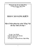 Sáng kiến kinh nghiệm Tiểu học: Một số biện pháp dạy môn Tiếng Việt cho học sinh yếu lớp 1