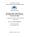 Luận văn Thạc sĩ Kinh tế: Giải pháp phát triển dịch vụ huy động vốn tại Ngân hàng TMCP Quân Đội