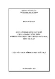 Luận văn Thạc sĩ Khoa học giáo dục: Quản lý hoạt động dạy nghề cho lao động nông thôn ở Trung tâm GDNN - GDTX huyện Ngân Sơn