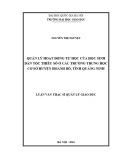 Luân văn Thạc sĩ Quản lý giáo dục: Quản lý hoạt động tự học của học sinh dân tộc thiểu số ở các trường THCS huyện Hoành Bồ, tỉnh Quảng Ninh