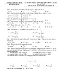 Đề thi thử tốt nghiệp THPT năm 2021 môn Toán - Trường THPT Hòa Bình (Đề số 1)