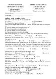 Đề thi giữa học kì 1 môn Toán lớp 10 năm 2020-2021 có đáp án - Trường THPT Lý Tự Trọng (Quảng Nam)