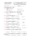 Đề thi giữa học kì 2 môn Toán lớp 10 năm 2020-2021 có đáp án - Trường THPT Đoàn Thượng