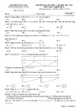 Đề thi giữa học kì 1 môn Toán lớp 12 năm 2020-2021 có đáp án - Trường THPT Trần Văn Dư