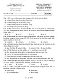 Đề thi giữa học kì 1 môn Vật lí lớp 12 năm 2020-2021 có đáp án - Trường THPT Ngô Gia Tự