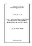 Luận văn Thạc sĩ Kinh tế: Các yếu tố ảnh hưởng đến sự thỏa mãn của khách hàng sử dụng dịch vụ MetroNet do VNPT TP.HCM cung cấp