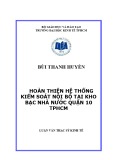 Luận văn Thạc sĩ Kinh tế: Hoàn thiện hệ thống kiểm soát nội bộ tại Kho bạc nhà nước quận 10 TPHCM