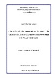 Luận văn Thạc sĩ Kinh tế: Các yếu tố tác động đến cấu trúc tài chính của các Ngân hàng thương mại cổ phần Việt Nam