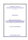 Luận văn Thạc sĩ Kinh tế: Những giải pháp nâng cao chất lượng đào tạo tại trường Đại học Công Nghiệp thành phố Hồ Chí Minh