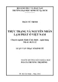 Luận văn Thạc sĩ Kinh tế: Thực trạng và nguyên nhân lạm phát ở Việt Nam