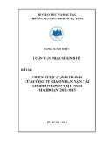 Luận văn Thạc sĩ Kinh tế: Chiến lược cạnh tranh của Công ty Giao nhận vận tải Geodis Wilson Việt Nam giai đoạn 2011-2015