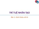 Bài giảng Trí tuệ nhân tạo: Bài 1 - Trương Xuân Nam