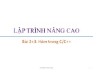 Bài giảng Lập trình nâng cao: Bài 2+3 - Trương Xuân Nam