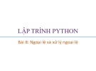 Bài giảng Lập trình Python: Bài 8 - Trương Xuân Nam