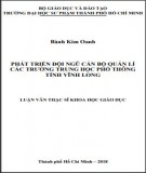 Luận văn Thạc sĩ Khoa học giáo dục: Quản lý phát triển đội ngũ giáo viên mầm non huyện Bình Chánh, Thành phố Hồ Chí Minh đáp ứng yêu cầu chuẩn nghề nghiệp