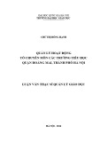 Luận văn Thạc sĩ Quản lý giáo dục: Quản lý hoạt động tổ chuyên môn các trường tiểu học quận Hoàng Mai, thành phố Hà Nội