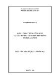 Luận văn Thạc sĩ Quản lý giáo dục: Quản lý hoạt động công đoàn tại các trường Trung học phổ thông tỉnh Quảng Ninh