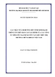 Luận văn Thạc sĩ Kinh tế: Các nhân tố ảnh hưởng đến tính minh bạch thông tin trên báo cáo tài chính của các công ty niêm yết ngành nguyên vật liệu trên thị trường chứng khoán Việt Nam