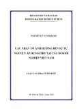 Luận văn Thạc sĩ Kinh tế: Các nhân tố ảnh hưởng đến sự tự nguyện áp dụng IFRS tại các doanh nghiệp Việt Nam