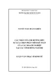 Luận văn Thạc sĩ Kinh tế: Các nhân tố ảnh hưởng đến sự lựa chọn phần mềm kế toán của các doanh nghiệp tại các tỉnh Đông Nam Bộ