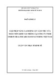 Luận văn Thạc sĩ Kinh tế: Giải pháp nâng cao động lực làm việc của nhân viên khối văn phòng tại Công ty TMHH Omron Healthcare Manufacturing Việt Nam