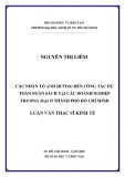 Luận văn Thạc sĩ Kinh tế: Các nhân tố ảnh hưởng đến công tác dự toán ngân sách tại các doanh nghiệp thương mại ở TP. Hồ Chí Minh