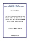 Luận văn Thạc sĩ Kinh tế: Các nhân tố ảnh hưởng đến mức độ công bố thông tin kế toán của các công ty niêm yết trên Sở giao dịch chứng khoán TP. Hồ Chí Minh