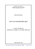 Luận văn Thạc sĩ Ngôn ngữ văn học và Văn học Việt Nam: Tản văn Nguyễn Hữu Quý