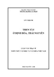Luận văn Thạc sĩ Ngôn ngữ và Văn hóa Việt Nam: Then Tày ở Định Hóa, Thái Nguyên