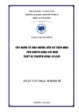 Luận văn Thạc sĩ Kinh tế: Các nhân tố ảnh hưởng đến sự thoả mãn của khách hàng khi mua thiết bị chuyên dùng cơ giới