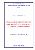 Luận văn Thạc sĩ Kinh tế: Mối quan hệ giữa đầu tư trực tiếp nước ngoài và tăng trưởng kinh tế Việt Nam giai đoạn 2000-2011