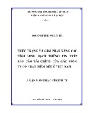 Luận văn Thạc sĩ Kinh tế: Thực trạng và giải pháp nâng cao tính minh bạch thông tin trên báo cáo tài chính của các công ty cổ phần niêm yết ở Việt Nam