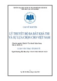 Luận văn Thạc sĩ Kinh tế: Lý thuyết bộ ba bất khả thi và sự lựa chọn cho Việt Nam