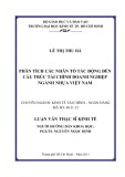 Luận văn Thạc sĩ Kinh tế: Phân tích các nhân tố tác động đến cấu trúc tài chính doanh nghiệp ngành nhựa Việt Nam