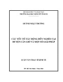 Luận văn Thạc sĩ Kinh tế: Các yếu tố tác động đến nghèo tại huyện Cần Giờ và một số giải pháp