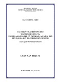 Luận văn Thạc sĩ Kinh tế: Các nhân tố ảnh hưởng đến ý định nghỉ việc của người lao động trẻ có trình độ cao đẳng trở lên tại địa bàn khu vực Thành phố Hố Chí Minh