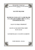 Luận văn Thạc sĩ Kinh tế: Đánh giá năng lực cạnh tranh của doanh nghiệp nhỏ và vừa tỉnh Bình Dương