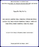 Luận văn Thạc sĩ Khoa học giáo dục: Rà soát, kiểm tra trong tình huống giải các bài toán phỏng thực tiễn ở trường phổ thông trung học