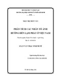 Luận văn Thạc sĩ Kinh tế: Phân tích các nhân tố ảnh hưởng đến lạm phát tại Việt Nam