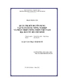 Luận văn Thạc sĩ Kinh tế: Quản trị rủi ro tín dụng ngân hàng nông nghiệp và phát triển nông thôn Việt Nam địa bàn TP.HCM