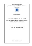 Luận văn Thạc sĩ Kinh tế: Đánh giá tác động của đào tạo nghề đến thu nhập của hộ gia đình ở nông thôn trên địa bàn tỉnh Kiên Giang