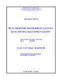 Luận văn Thạc sĩ Kinh tế: Quản trị rủi ro thanh khoản tại Ngân hàng thương mại cổ phần Sài Gòn