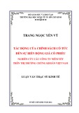 Luận văn Thạc sĩ Kinh tế: Tác động của chính sách cổ tức đến sự biến động giá cổ phiếu nghiên cứu các công ty niêm yết trên thị trường chứng khoán Việt Nam