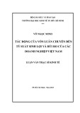 Luận văn Thạc sĩ Kinh tế: Tác động của vốn luân chuyển đến tỷ suất sinh lợi và rủi ro của các doanh nghiệp Việt Nam
