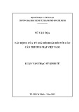 Luận văn Thạc sĩ Kinh tế: Tác động của tỷ giá hối đoái đối với cán cân thương mại Việt Nam