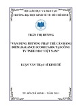 Luận văn Thạc sĩ Kinh tế: Vận dụng phương pháp thẻ cân bằng điểm (Balance Scorecard) tại Công ty TNHH MSC Việt Nam
