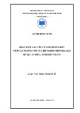 Luận văn Thạc sĩ Kinh tế: Phân tích các yếu tố ảnh hưởng đến tiếp cận nguồn vốn của hộ nghèo ở huyện An Biên, tỉnh Kiên Giang