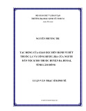 Luận văn Thạc sĩ Kinh tế: Tác động của giáo dục đến hành vi hút thuốc lá và uống rượu, bia của người dân tộc K’ho thuộc huyện Đạ Huoai, tỉnh Lâm Đồng